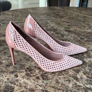 Christian Louboutin perfokate Kate 85mm tornado blush pink stiletto sz 38